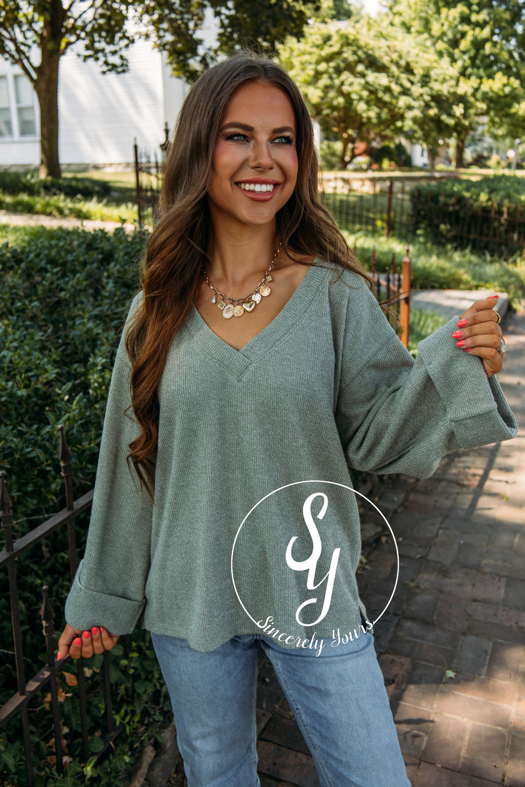 Slow Burn Top - Sage