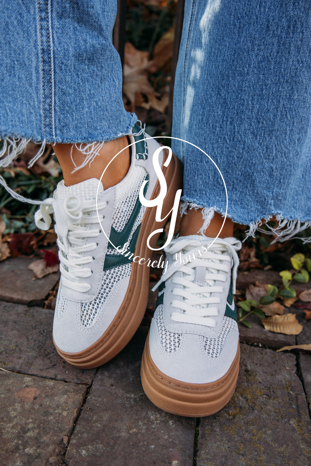 Steve Madden: Dodge Sneaker -White/Green - Main Image