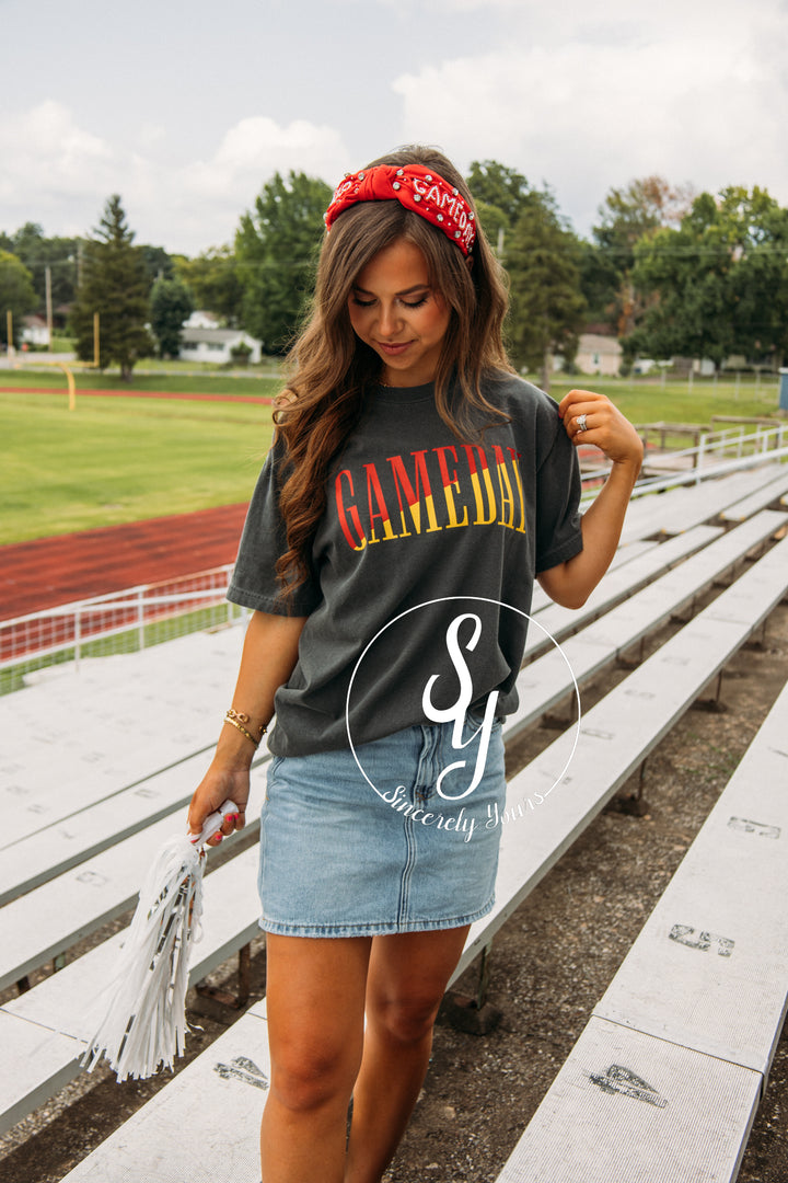 Gameday Graphic Tee -Red/Yellow