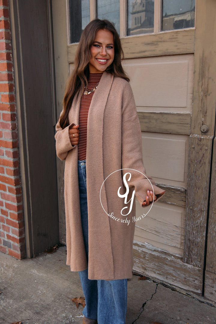 Warm Wishes Cardigan-Dark Taupe