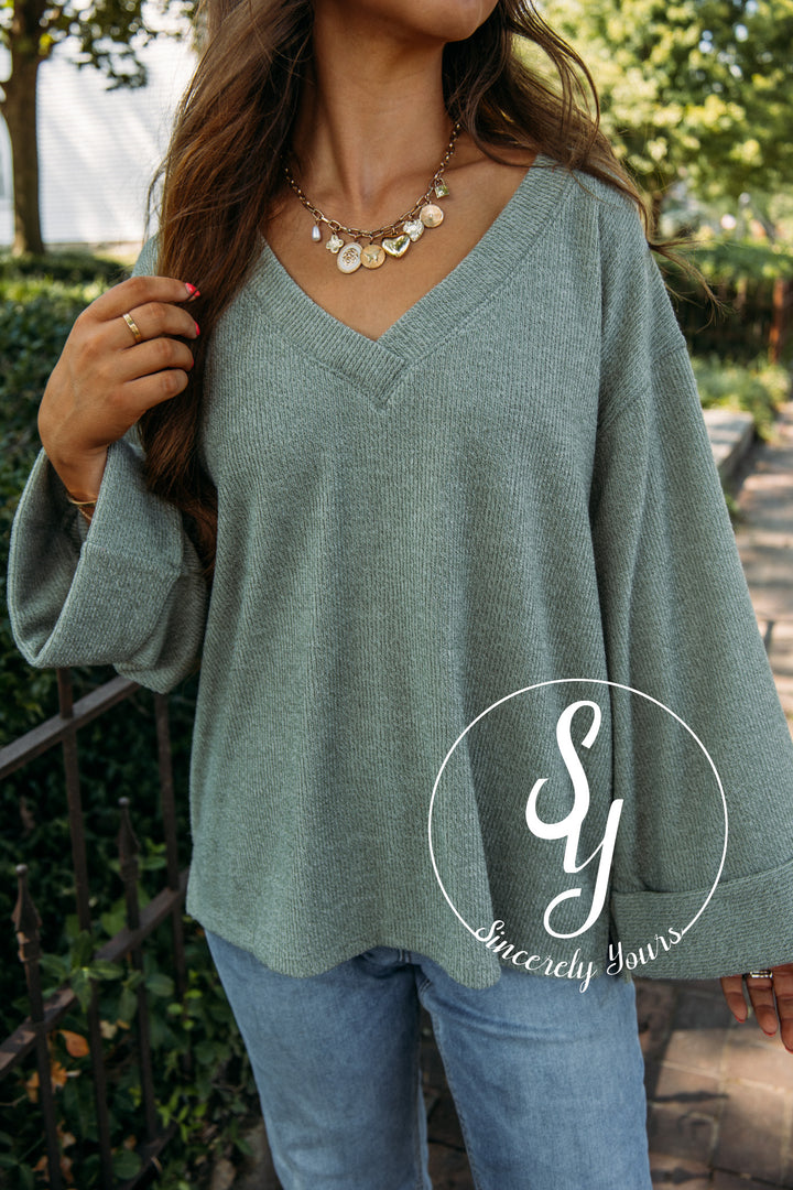 Slow Burn Top - Sage