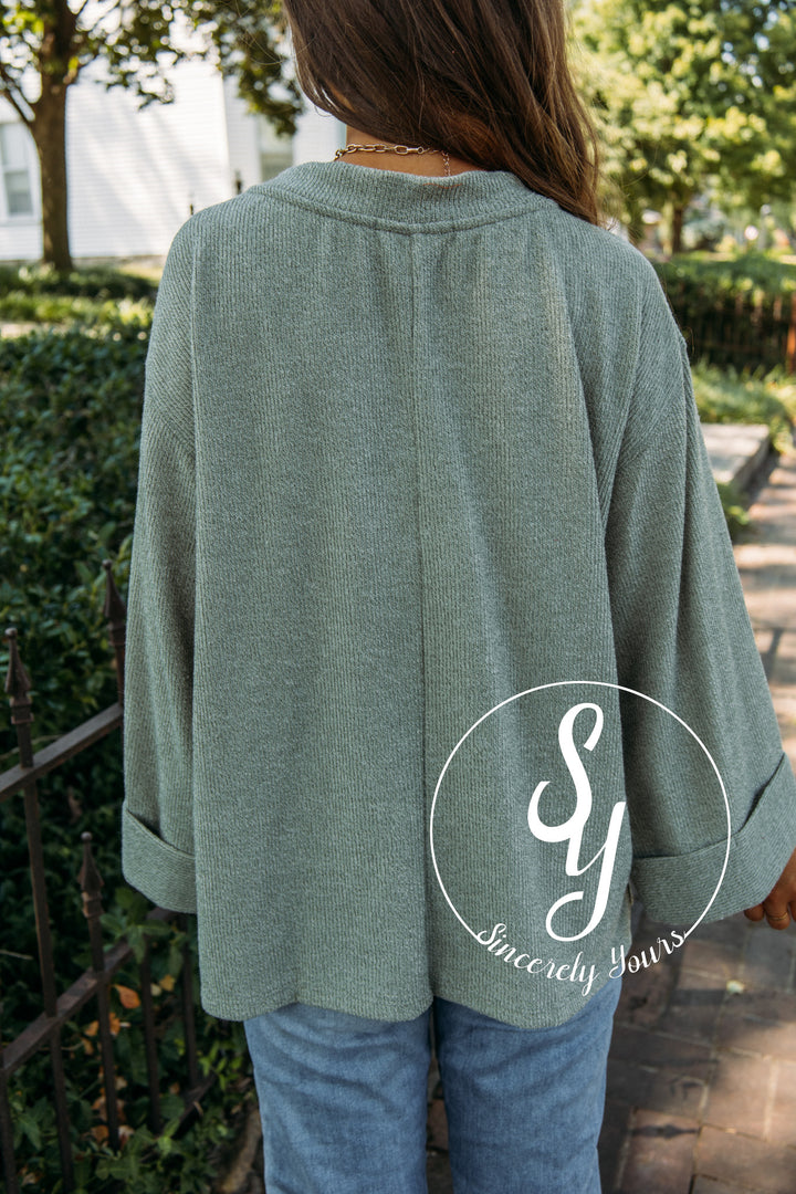 Slow Burn Top - Sage