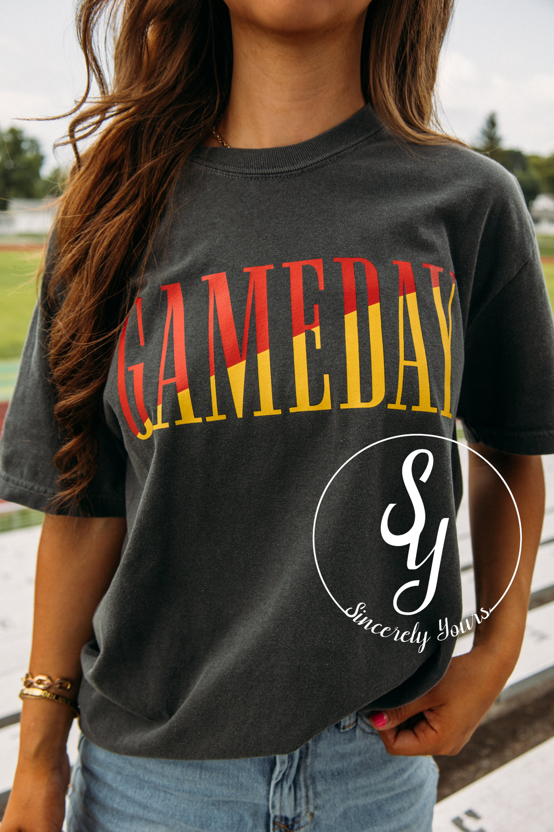 Gameday Graphic Tee -Red/Yellow