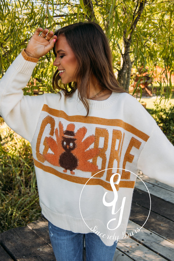 Turkey Day Sweater - Cream