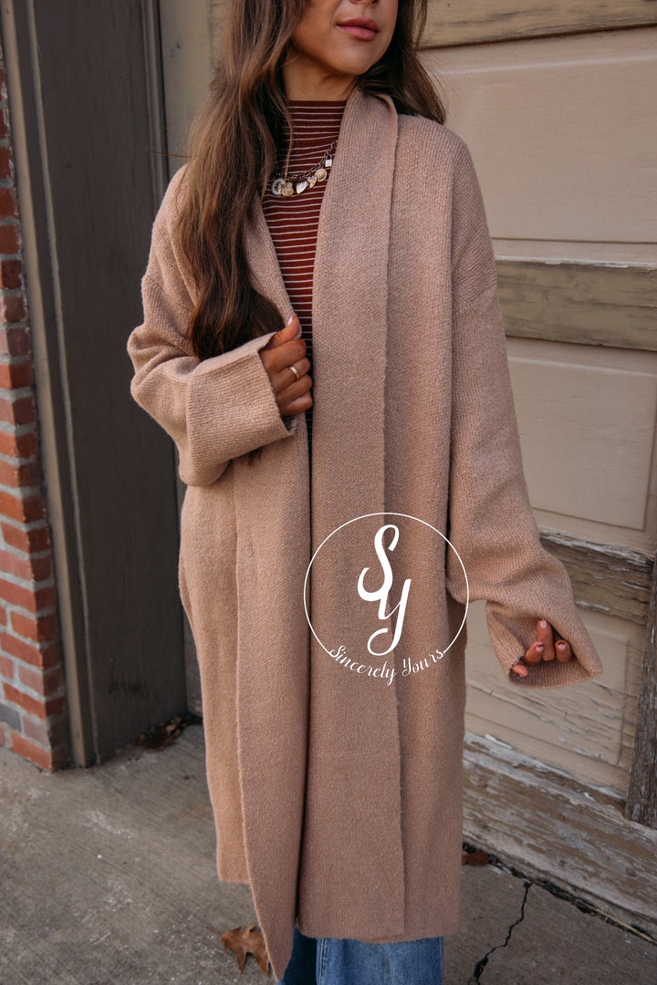 Warm Wishes Cardigan-Dark Taupe