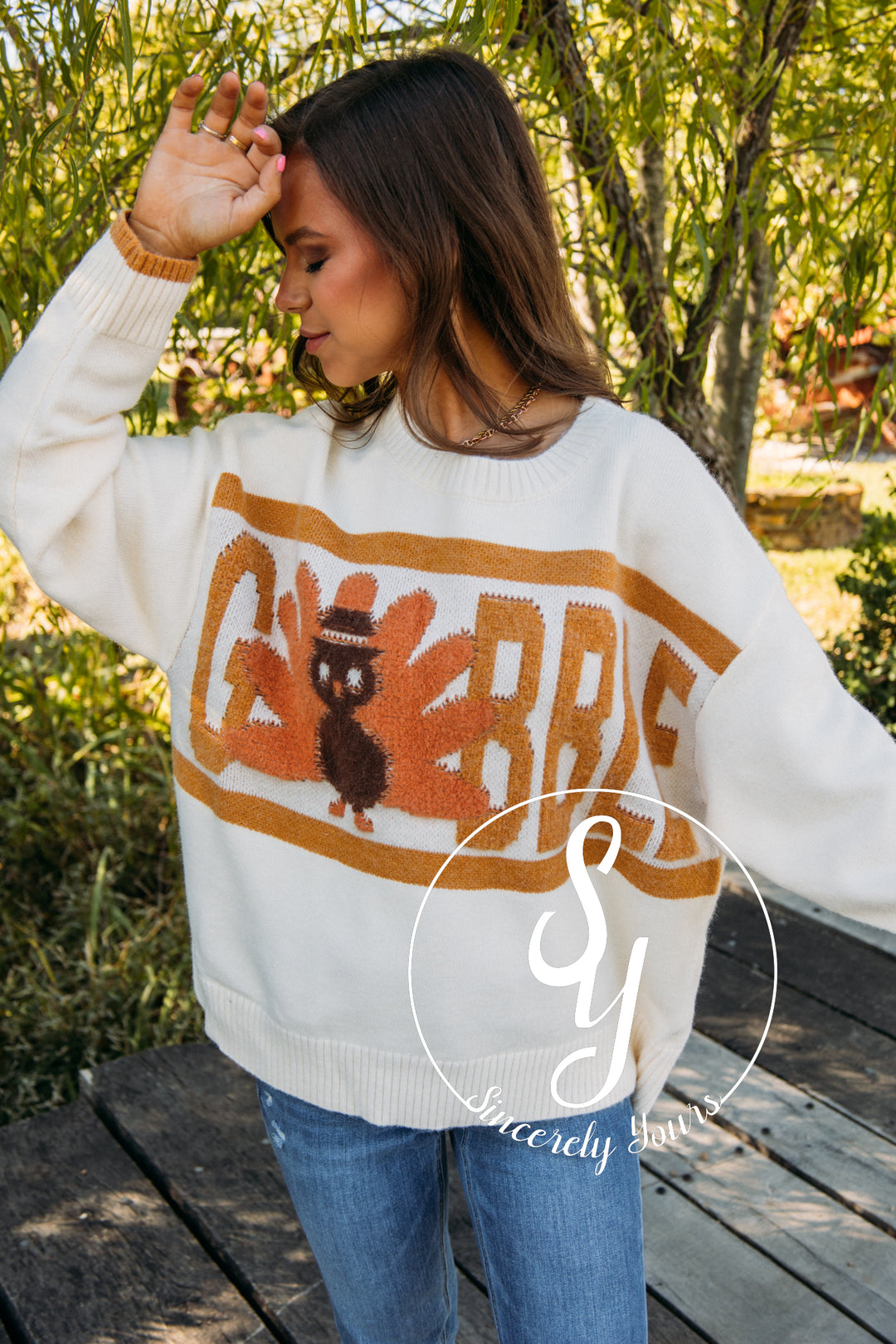 Turkey Day Sweater - Cream