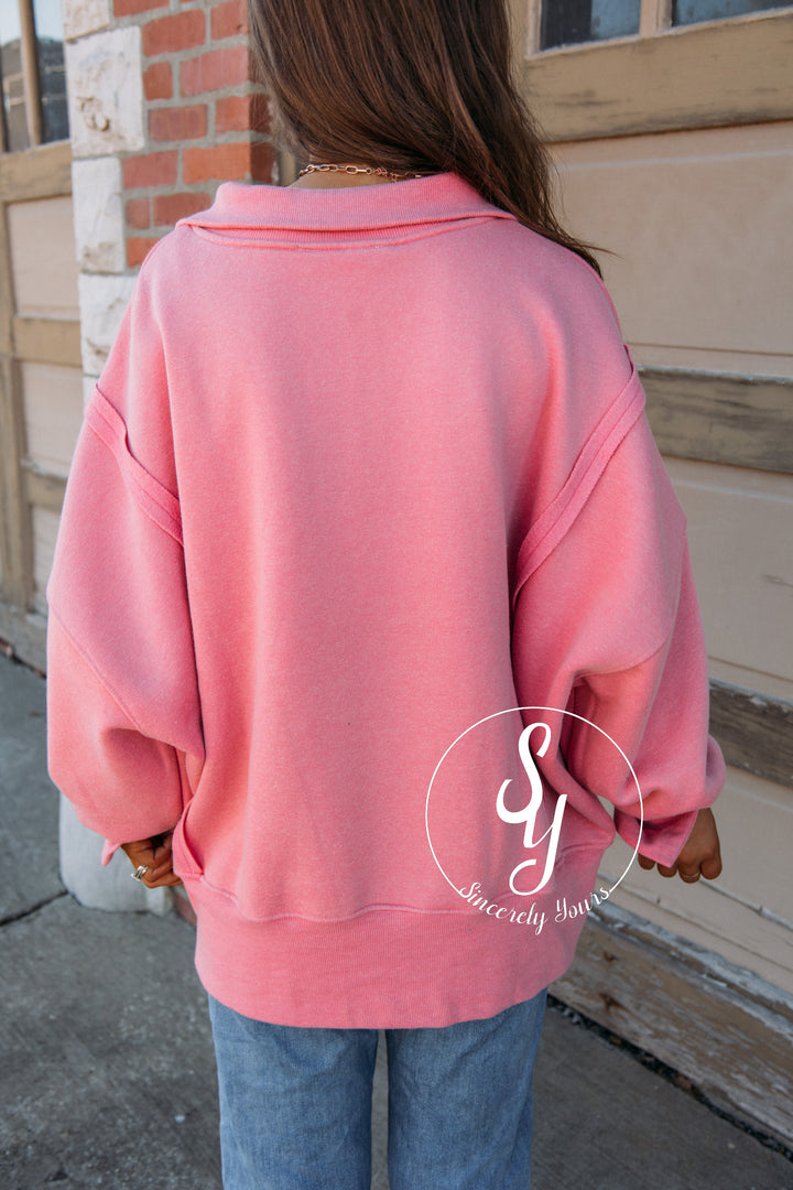 Fall For It Pullover - Pink