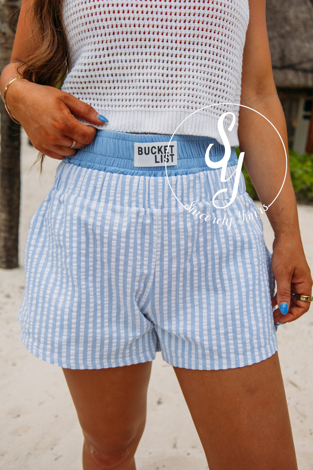 Comfy Ease Shorts-Sky Blue