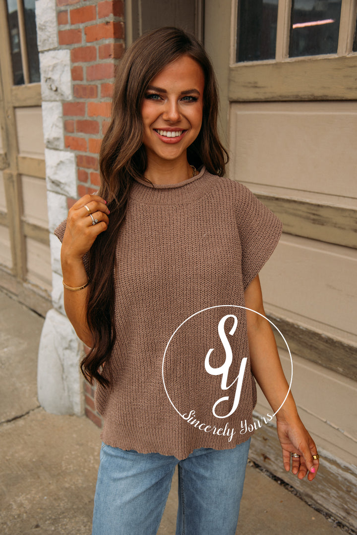 Here & Now Sweater Vest- Mocha