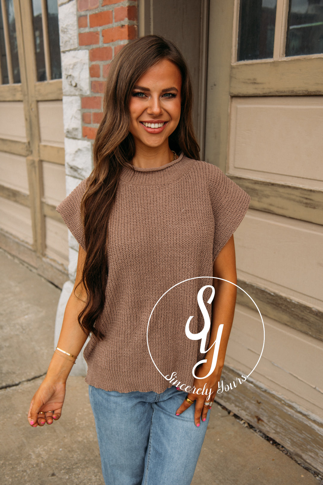 Here & Now Sweater Vest- Mocha