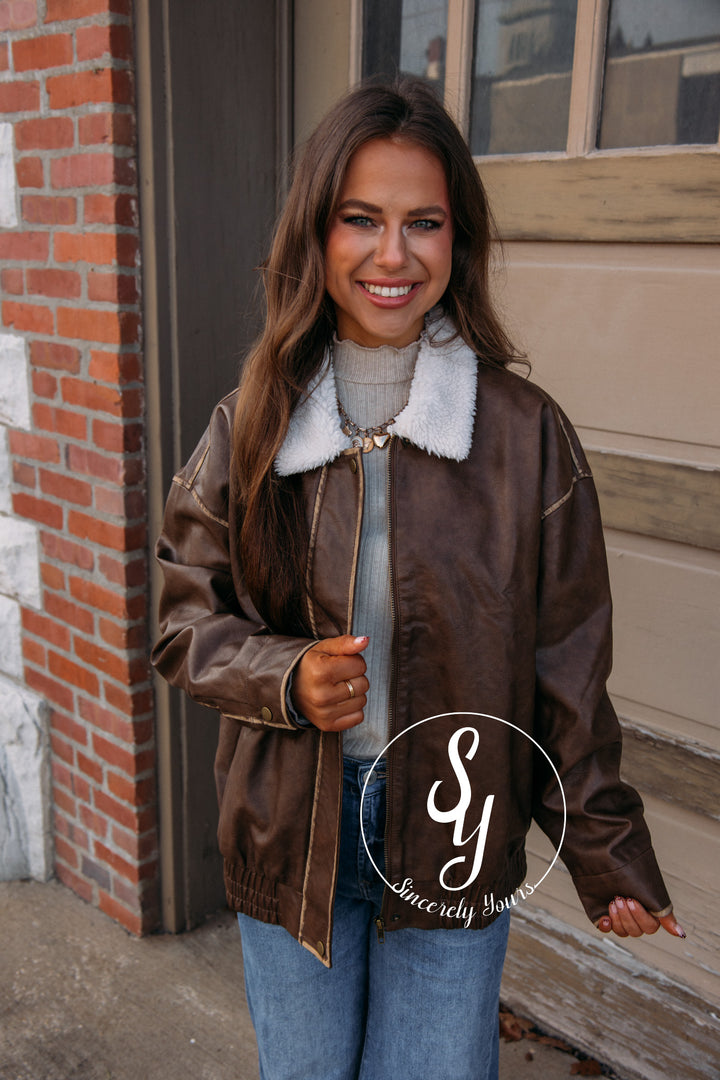 Robin Collared Jacket-Brown