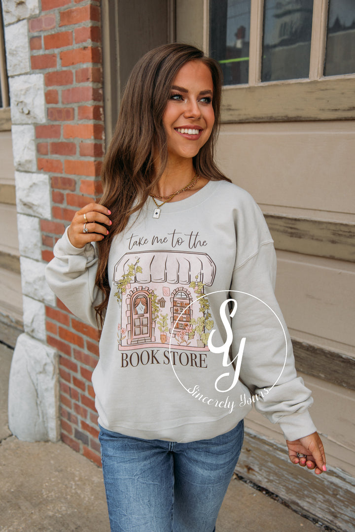 To the Bookstore Crewneck - Sand