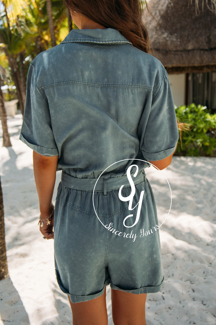 Claire Romper - Sage Green