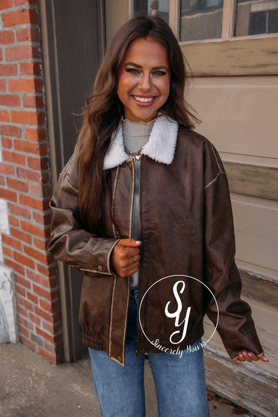 Robin Collared Jacket-Brown