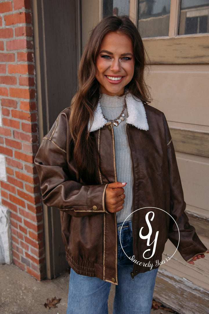 Robin Collared Jacket-Brown