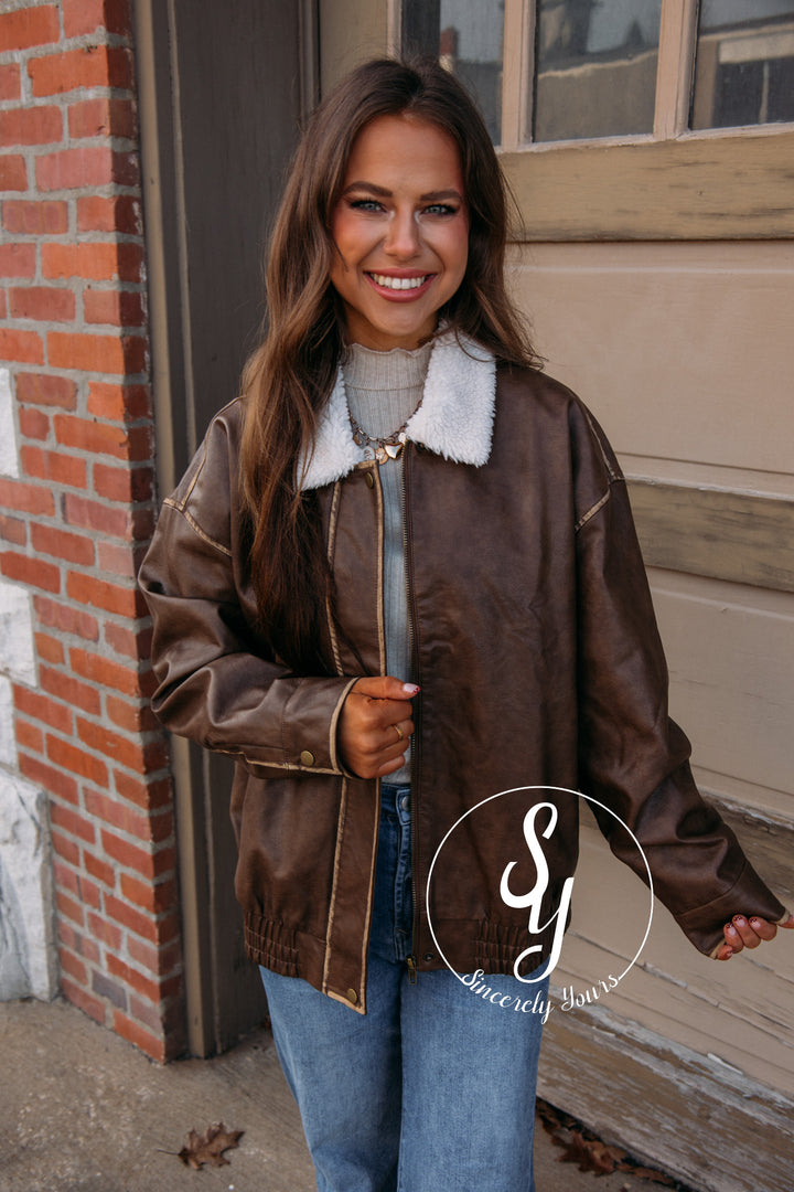 Robin Collared Jacket-Brown