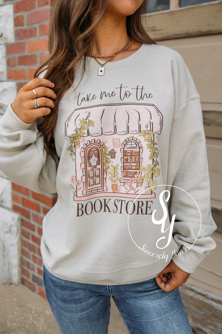 To the Bookstore Crewneck - Sand