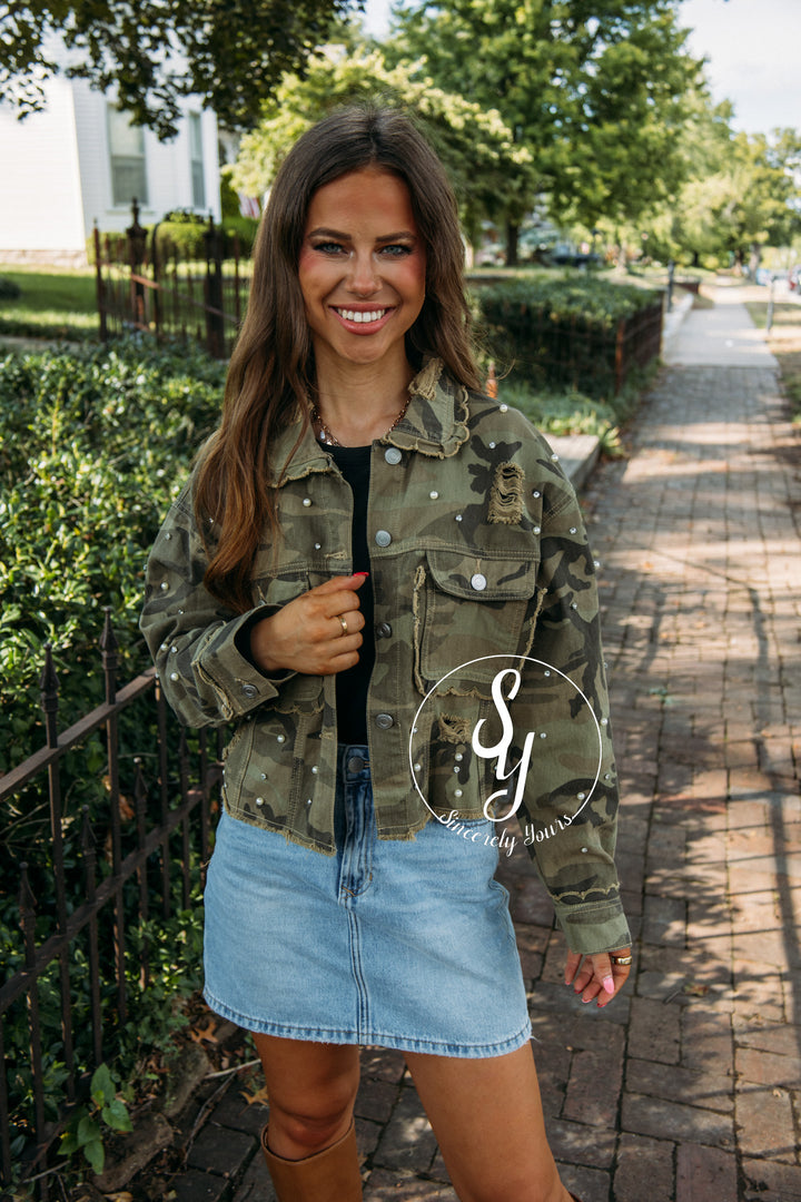 Jeweled Camo Jacket- Camo