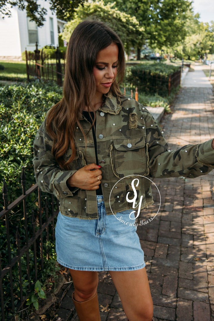 Jeweled Camo Jacket- Camo