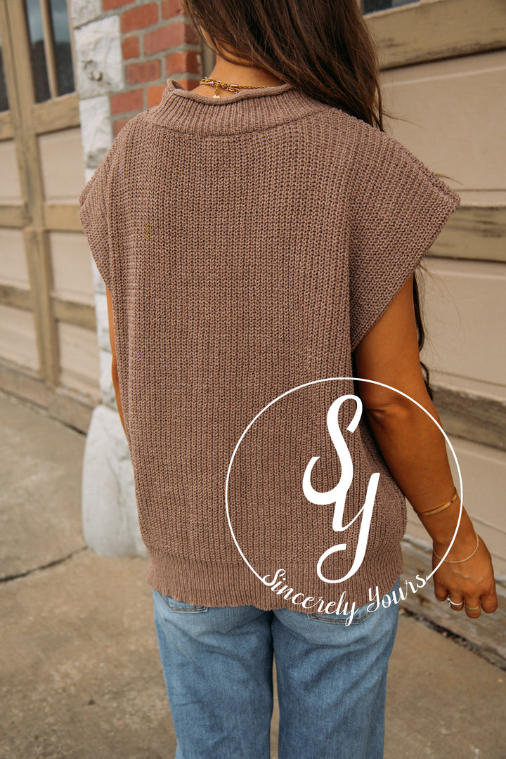 Here & Now Sweater Vest- Mocha