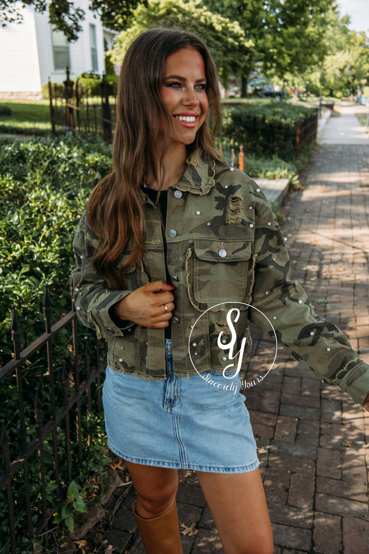 Jeweled Camo Jacket- Camo