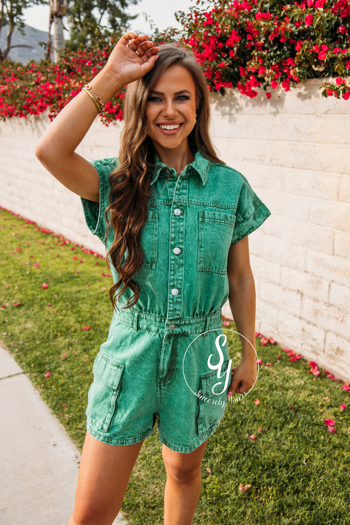 Feelin Fun Romper-Green