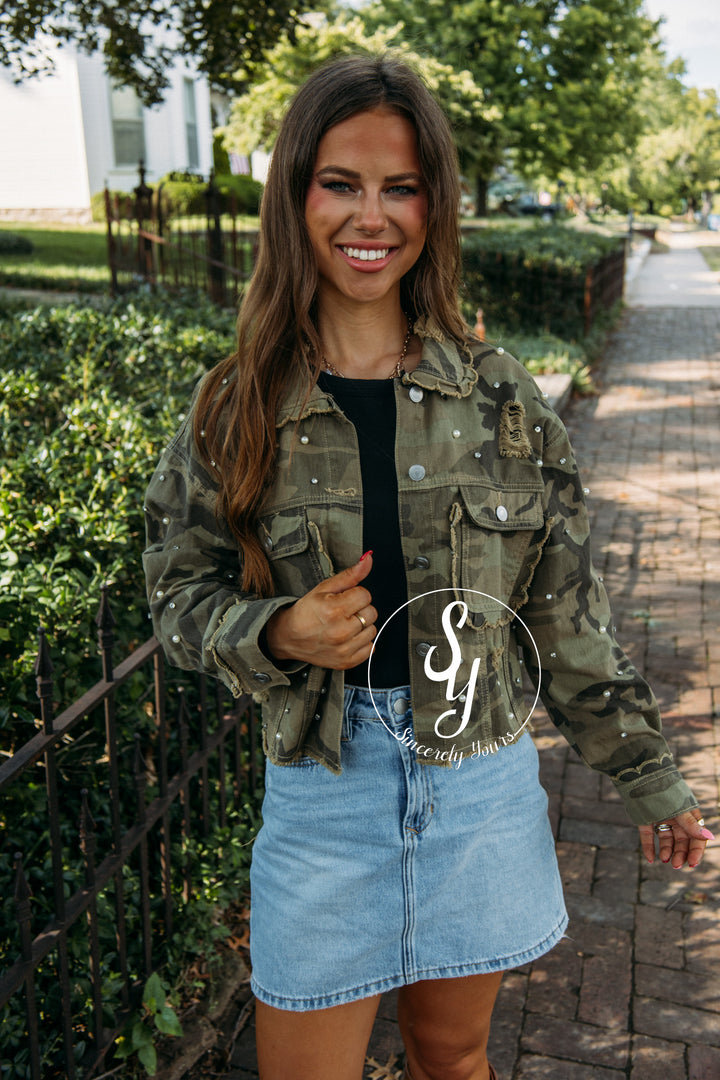 Jeweled Camo Jacket- Camo