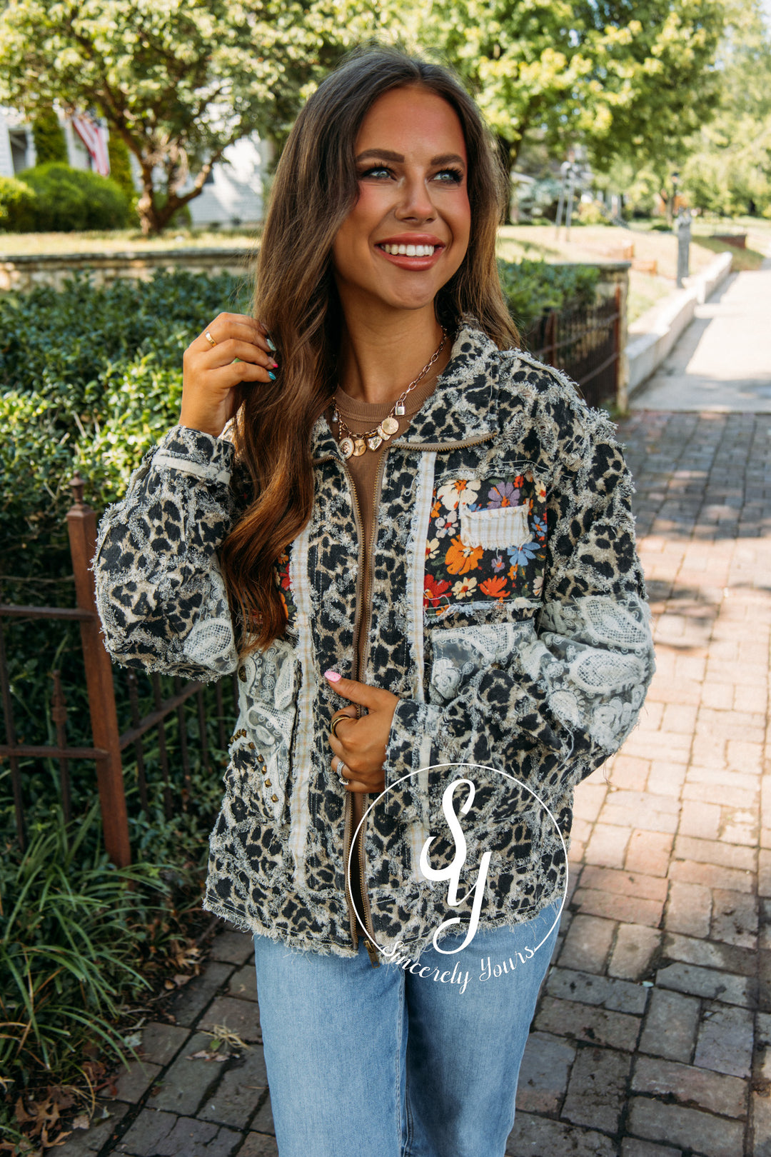 Crisp Breeze Jacket- Sand Leopard