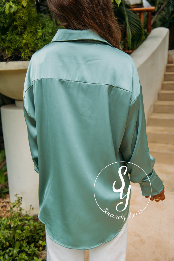 Spring Petal Blouse - Sage Green