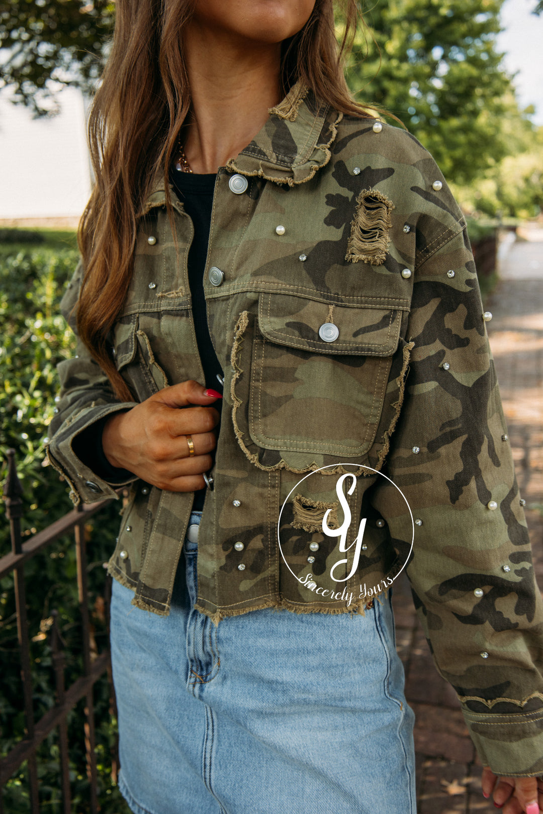 Jeweled Camo Jacket- Camo