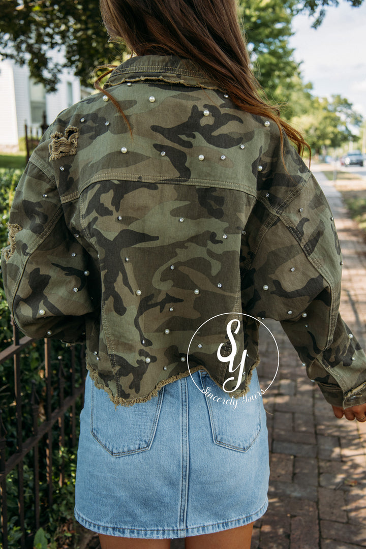 Jeweled Camo Jacket- Camo