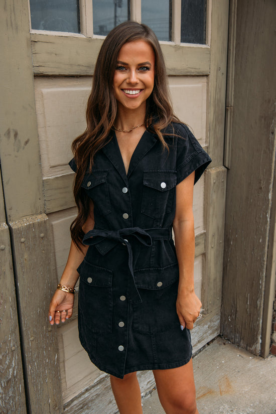 Seeking Out Dress -Black