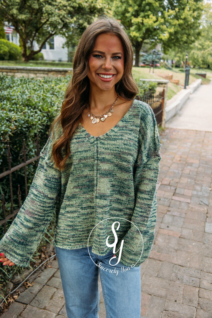 Apple Spice Sweater- Green Multi