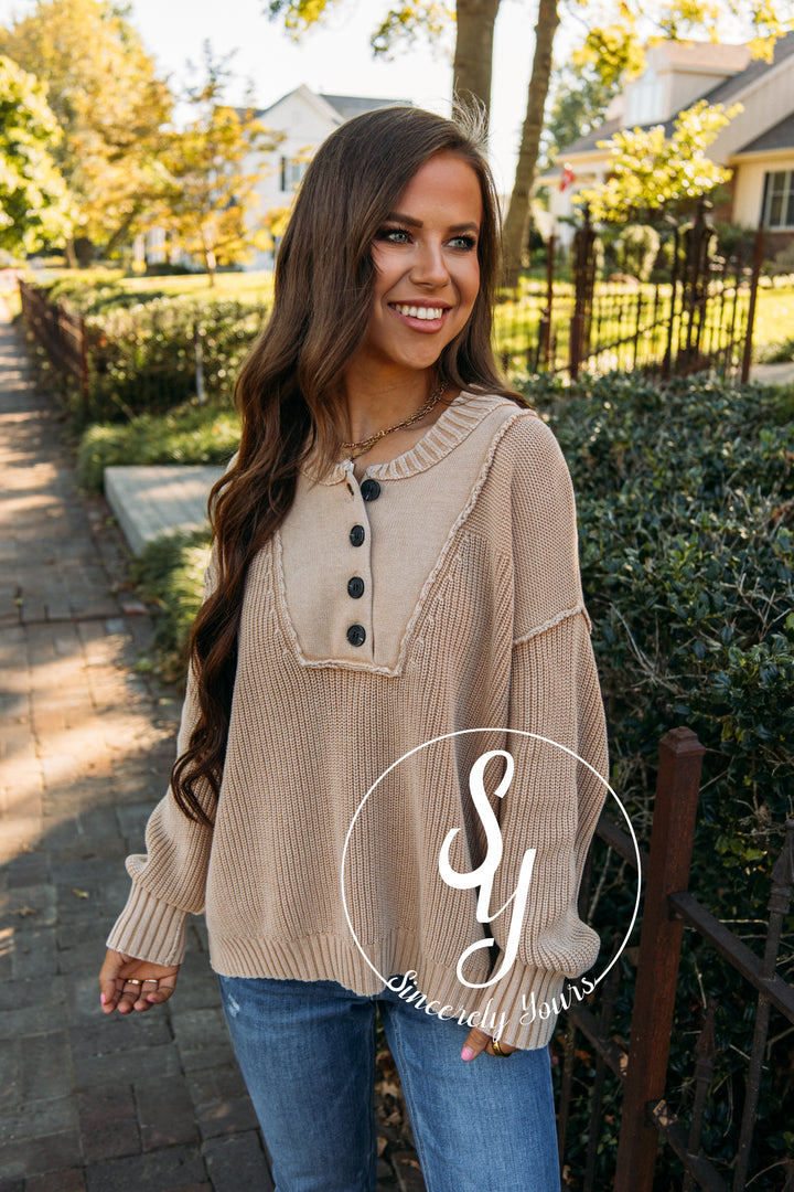 Cozy Cutie Sweater - Clay