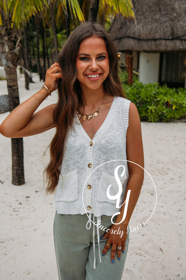 Karla Sweater Vest-Off White