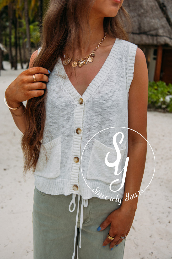 Karla Sweater Vest-Off White