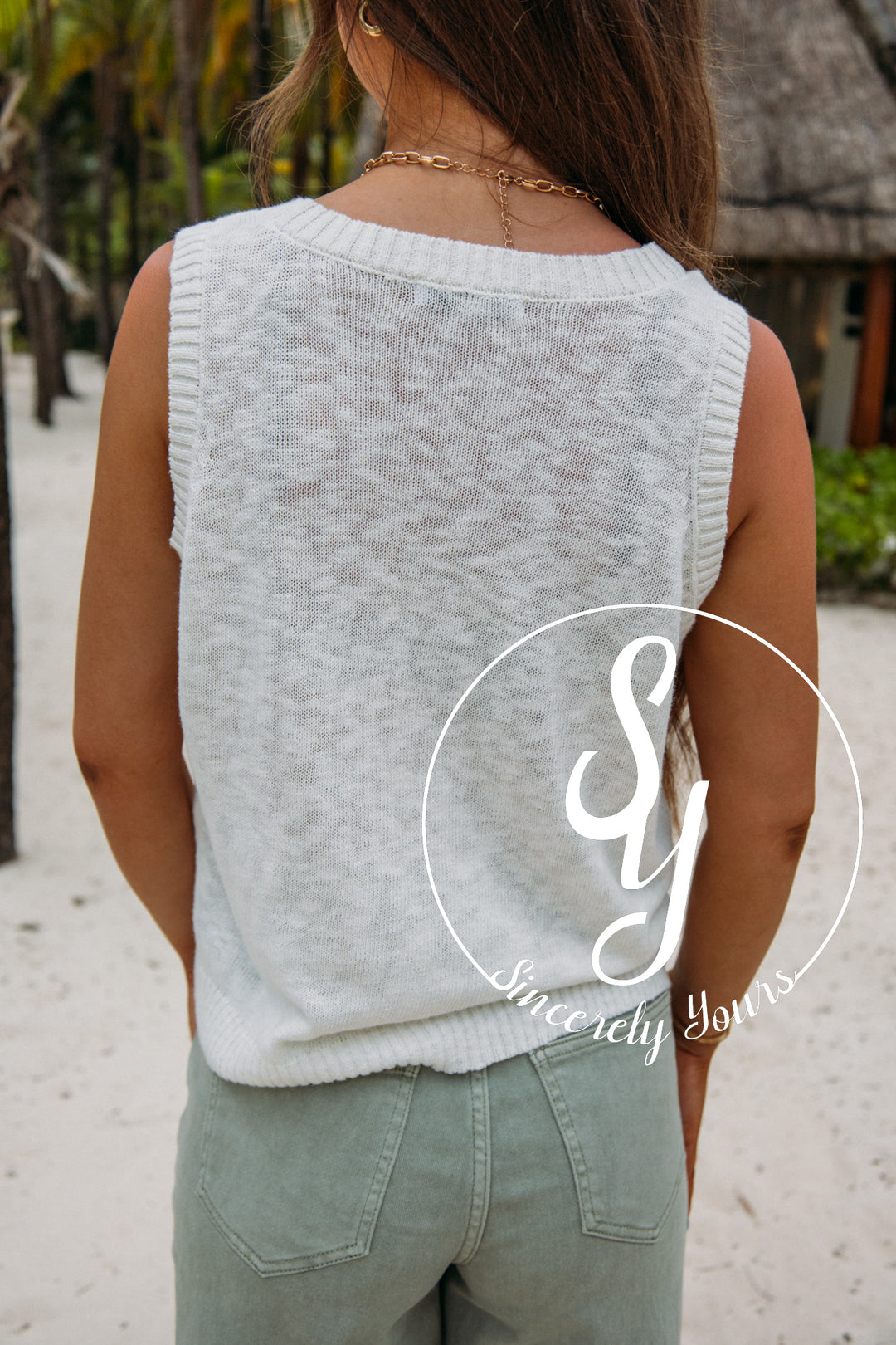Karla Sweater Vest-Off White