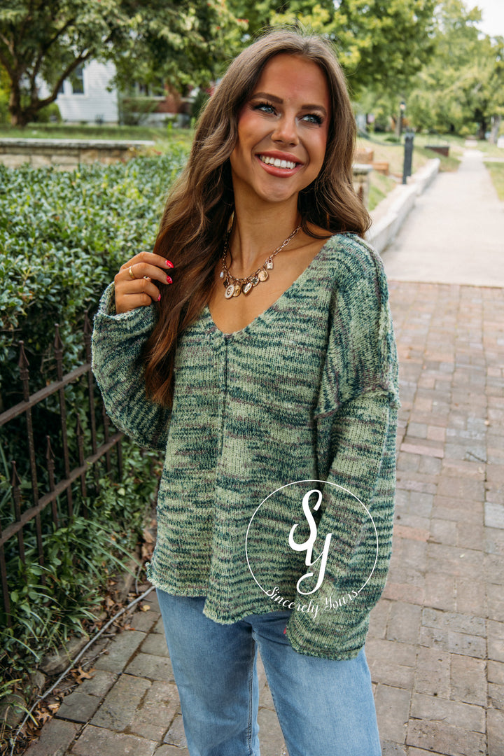 Apple Spice Sweater- Green Multi
