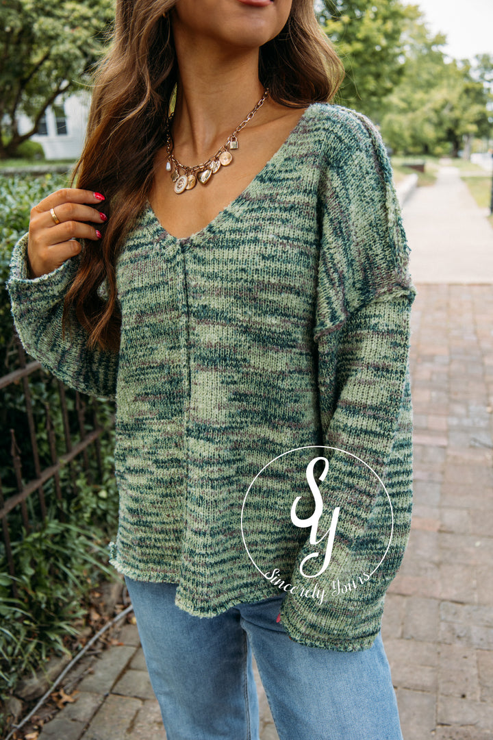 Apple Spice Sweater- Green Multi