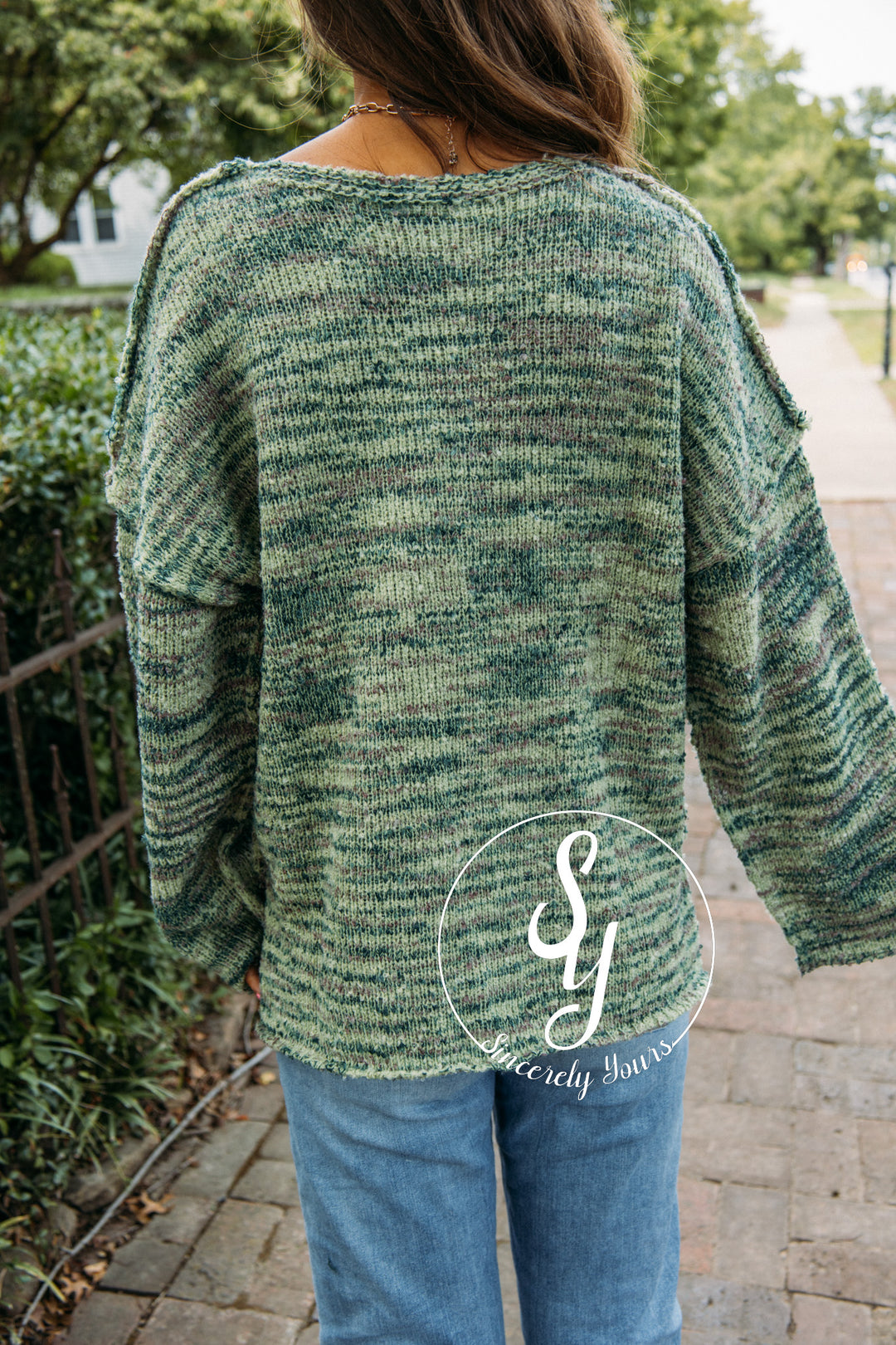 Apple Spice Sweater- Green Multi