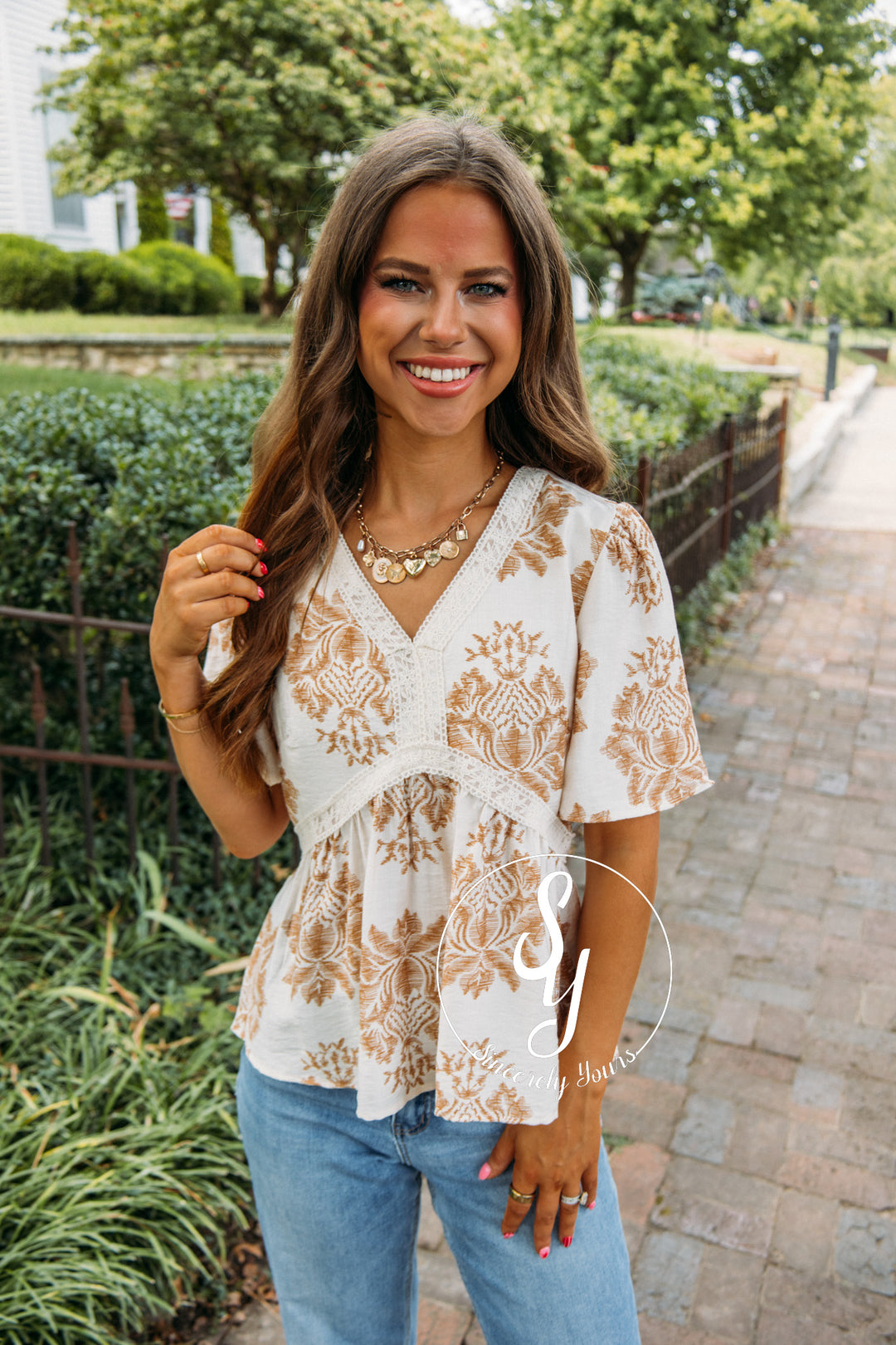 Calm Days Blouse- Taupe