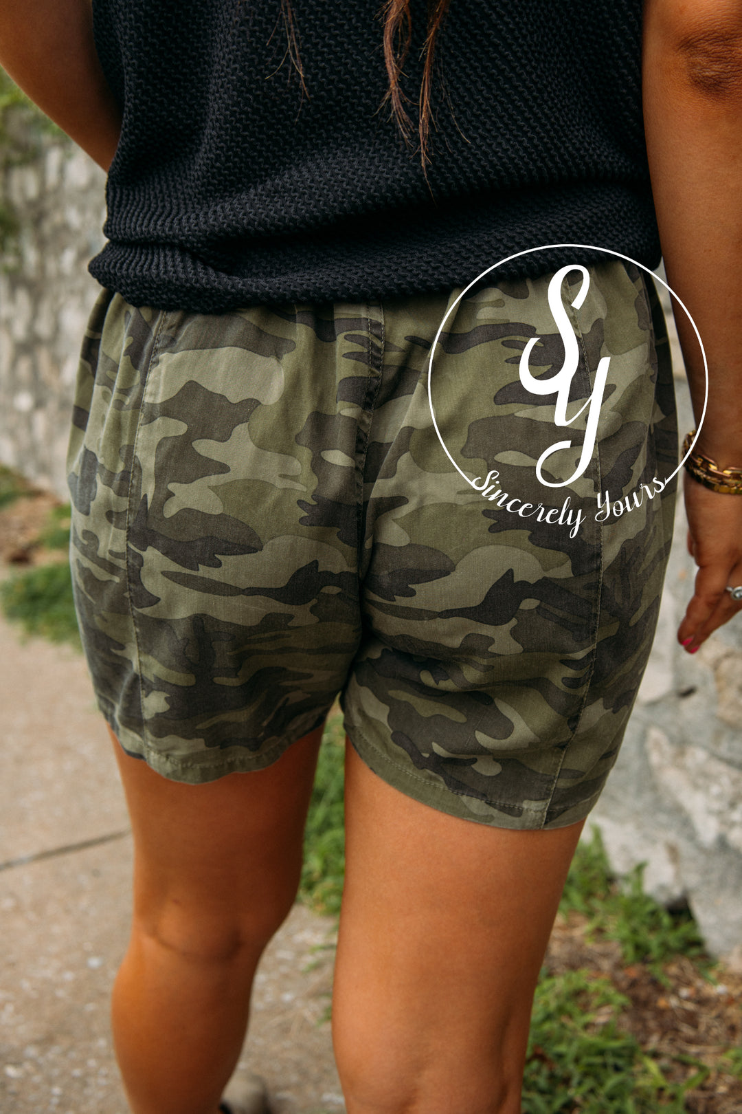 Dear John: Sandy High Rise Utility Shorts -Hunter Camo