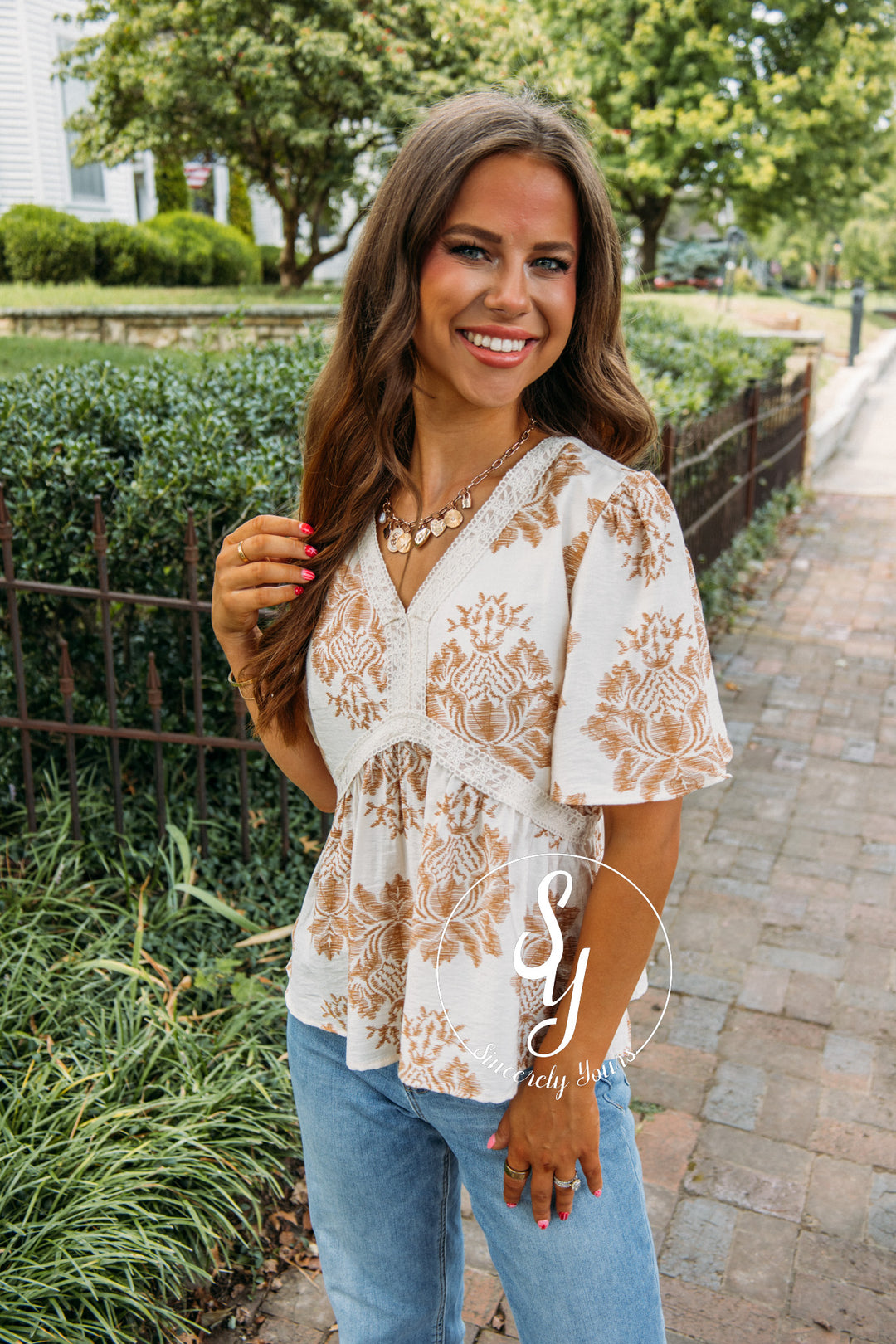 Calm Days Blouse- Taupe