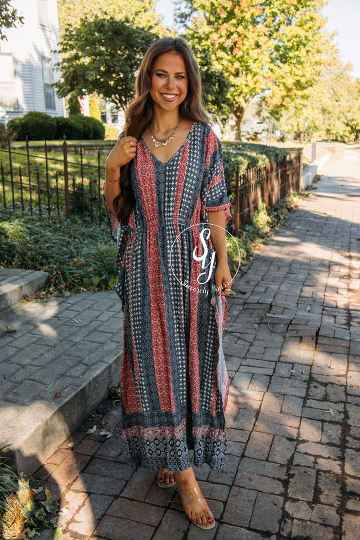 Willow Walk Dress - Indigo Multi