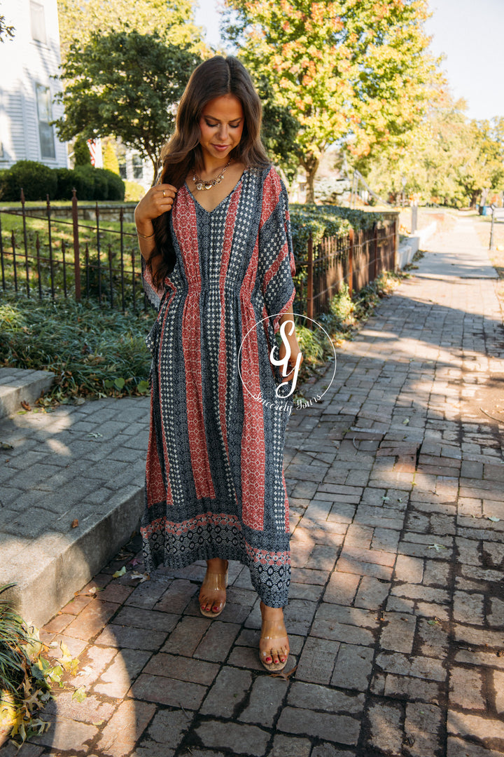 Willow Walk Dress - Indigo Multi