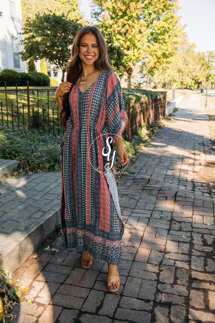 Willow Walk Dress - Indigo Multi