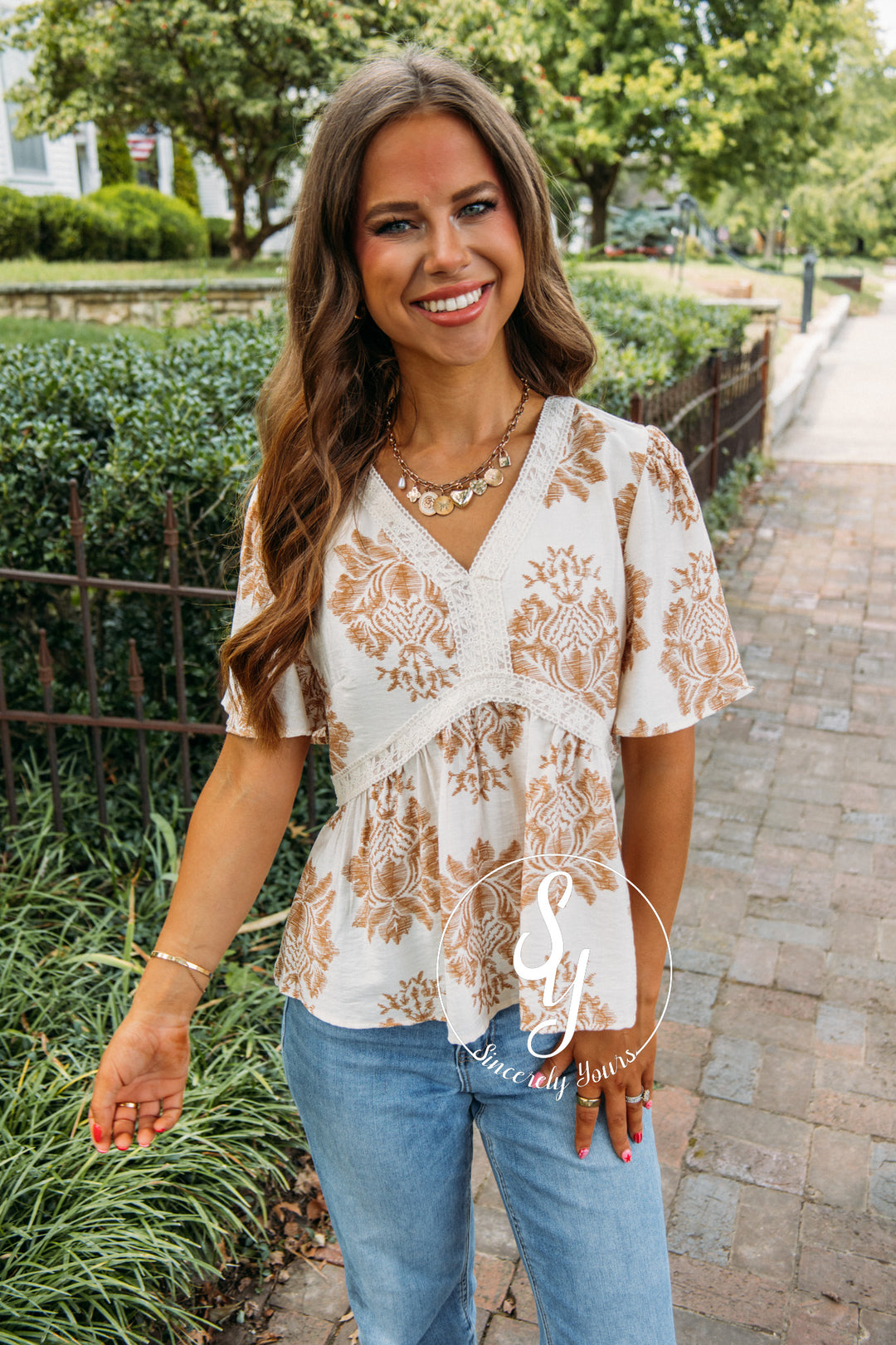 Calm Days Blouse- Taupe