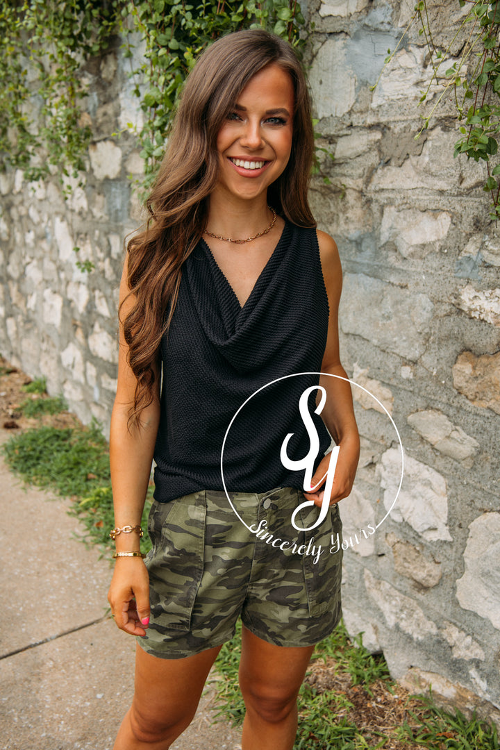 Dear John: Sandy High Rise Utility Shorts -Hunter Camo