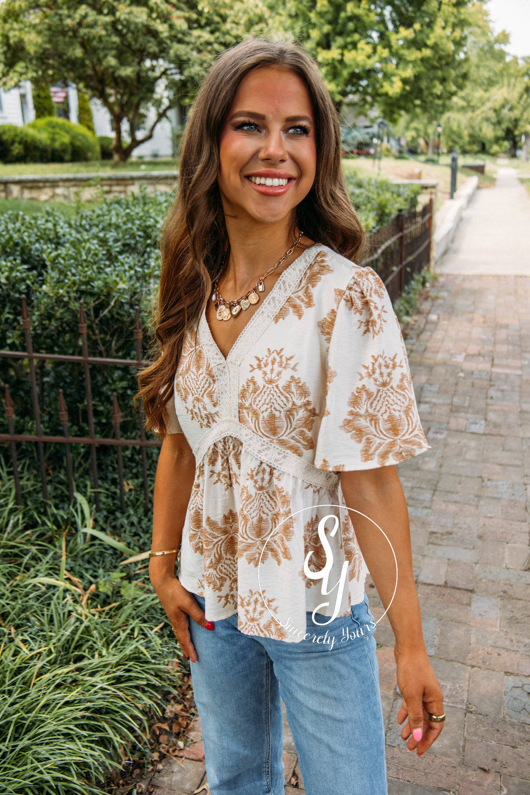 Calm Days Blouse- Taupe