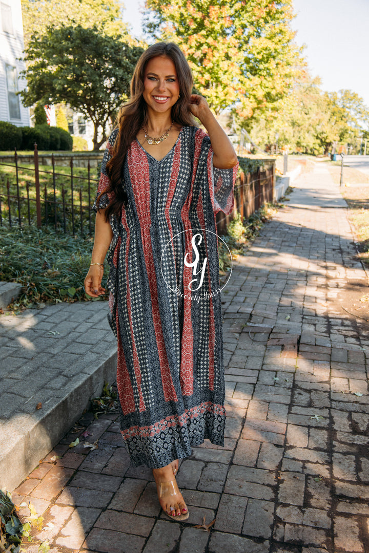 Willow Walk Dress - Indigo Multi